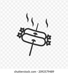 Vector illustration of Sausage satay icon in dark color and transparent background(png).