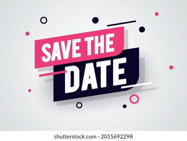 Vector Illustration Save The Date Label