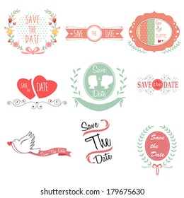 A vector illustration of save the date for wedding design