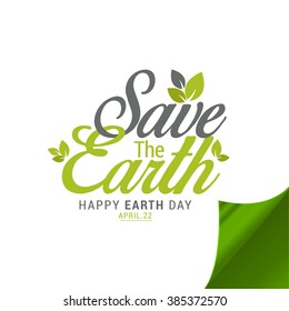 Vector illustration of save the earth concept for Earth Day.