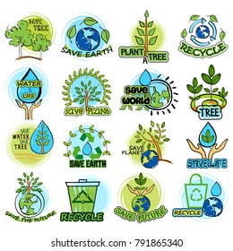 vector illustration of Save Earth and Water label tag sticker for Advertisement