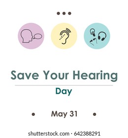 vector illustration for save hearing in May