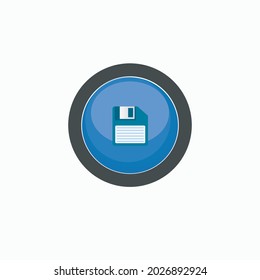 vector illustration save icon blue , suitable for website symbol,etc