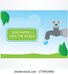 vector illustration of save water poster. background.