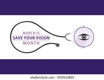 vector illustration of save your vision month theme design