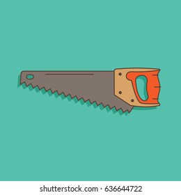 Vector illustration of a saw blade in flat style