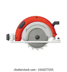 Vector illustration of saw and cutter sign. Web element of saw and blade vector icon for stock.