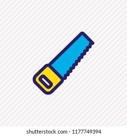 Vector illustration of saw icon colored line. Beautiful industry element also can be used as handsaw icon element.