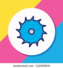 Vector illustration of saw icon colored line. Beautiful construction element also can be used as circle blade icon element.