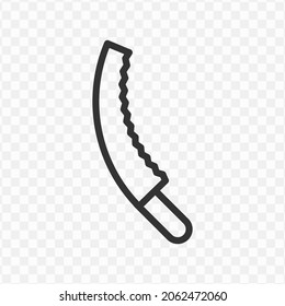 Vector illustration of saw icon in dark color and transparent background(png).