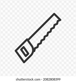 Vector illustration of saw icon in dark color and transparent background(png).