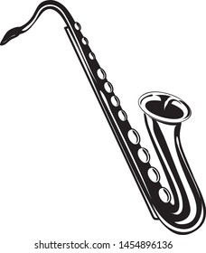 Vector illustration of a Saxophone icon or symbol 