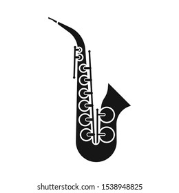 Vector illustration of saxophone and jazz symbol. Web element of saxophone and music vector icon for Stock.