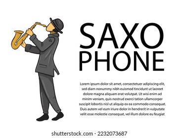 vector illustration of saxophone player