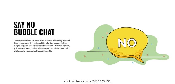 Vector illustration of say no speech bubble. Modern flat in continuous line style.