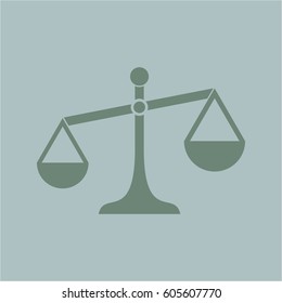 Vector illustration of Scale icon or symbol in green.
