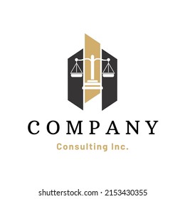 vector illustration of scale logo graphic, stylized lines, text. top view, perfect for finance business, corporate and more