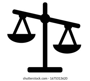 Ilustración vectorial de escala.Símbolo de justicia. Firma del gobierno o de las escalas de la sentencia y la ley