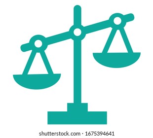 Vector illustration of scale. Symbol of justice. Sign of government or judgement and law scales