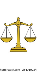 Vector illustration of a scale symbolizing justice. 