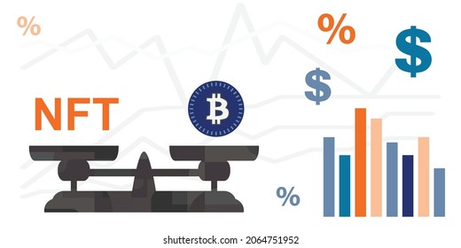 ilustración vectorial de escalas y comparación criptodivisa y token con gráficos y gráficos