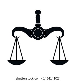 Vector illustration of scales and greece sign. Set of scales and justice stock symbol for web.