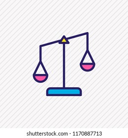 Vector illustration of scales icon colored line. Beautiful business element also can be used as libra icon element.