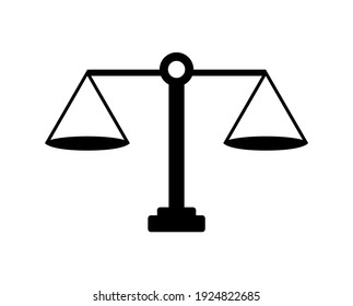 Icono de ilustración vectorial de escalas o icono de tema en fondo blanco
