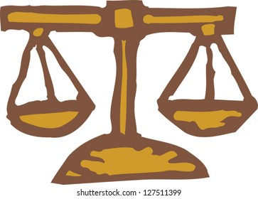 Vector illustration of scales of justice