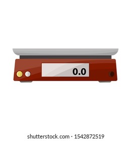 Vector illustration of scales and kitchen symbol. Graphic of scales and electronic stock symbol for web.