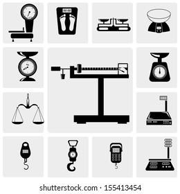 Vector illustration of scales. weighing machine