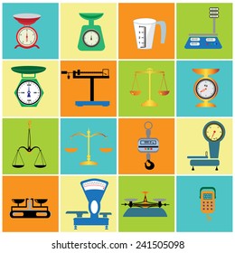 Vector illustration of scales. weighing machine