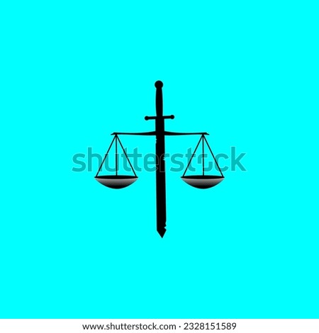 Vector illustration of scales and a wounded sword, the meaning of justice is always there even though it is full of pressure to make it happen