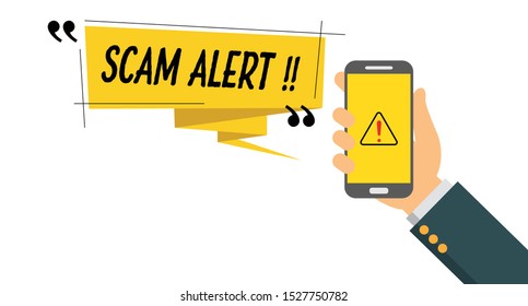 Vector Illustration Of Scam Alert Notification On Smart Phone