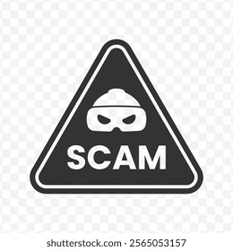 Vector illustration of SCAM icon in dark color and transparent background(PNG).