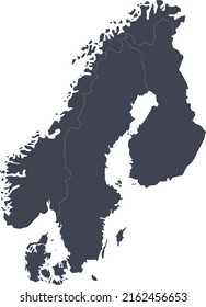 Vector Illustration of Scandinavia countries map