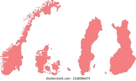 Vector Illustration Scandinavia Countries Map Stock Vector Royalty Vector Illustration Scandinavia Countries Map 260nw 2168386475