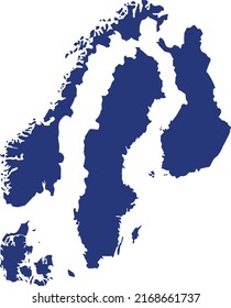 Vector Illustration of Scandinavia countries map