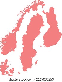 Vector Illustration of Scandinavia countries map