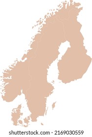 Vector Illustration of Scandinavia countries map