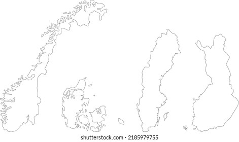 Vector Illustration of Scandinavia countries map