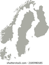 Vector Illustration of Scandinavia countries map