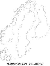 Vector Illustration of Scandinavia countries map