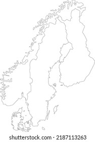 Vector Illustration Of Scandinavia Map