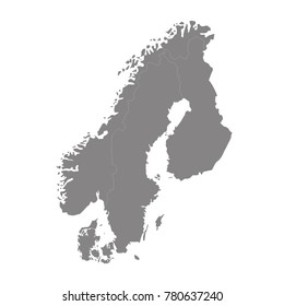 Vector Illustration Of Scandinavia Map