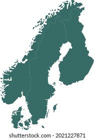 vector illustration of Scandinavian countries map