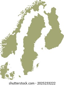 Vektorgrafik der skandinavischen Länder-Karte