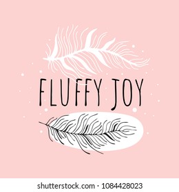 Vector illustration in Scandinavian style. Feather. Cute print
