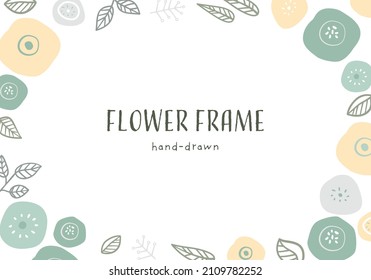 Ilustración vectorial del marco floral de estilo escandinavo