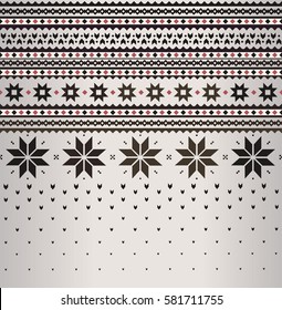 
Vector illustration Scandinavian style knitted background with borders or frame.
